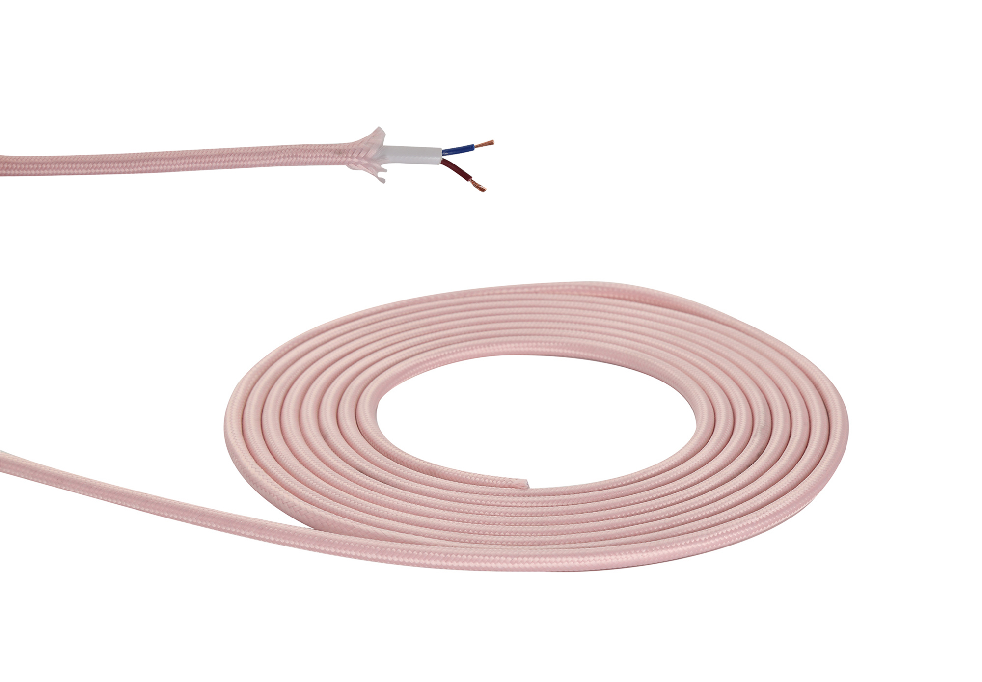 D0528  Cavo 1m Pink Braided 2 Core 0.75mm Cable